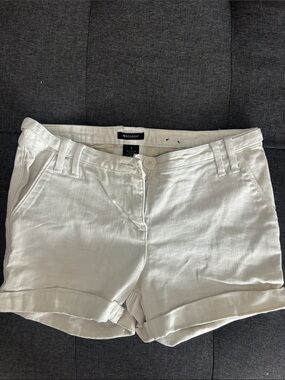 I Heart Ronson White Denim Rolled Hem Shorts